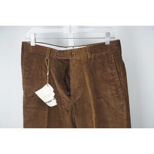 Luigi Borrelli Brown Corduroy 100% Cotton Mens Pants Sz 46 NEW